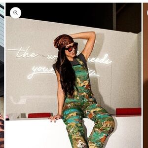 Dressed In Lala, Grandmas Couch Jaquard Overalls Size Medium